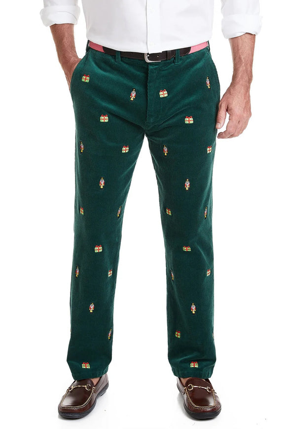 Men's Beachcomber Embroidered CorduroyPants Nut Cracker Hunter Green