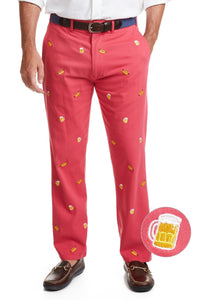 Merns Embroided Pants by Casraway Clothing Beer on Red