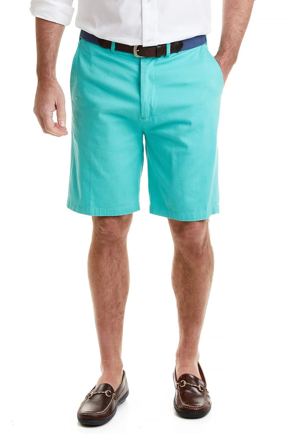 Mens Stretch Twill solid color Short Aquatic Green
