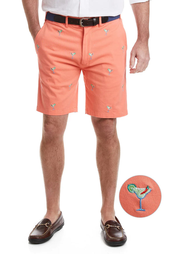 Men's Cisco Embroidered Shorts Spicey Margarita on Coral