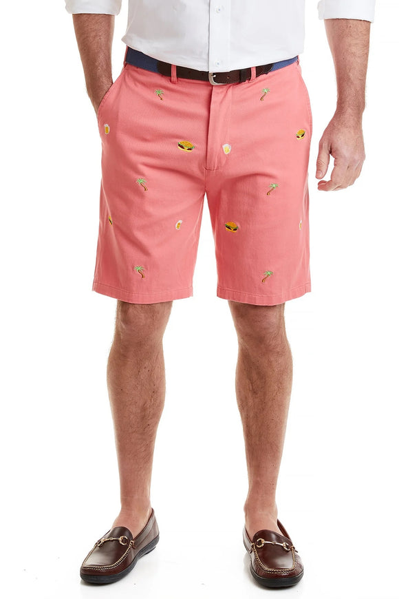 Men's Preppy Embroidered shorts Seeking Paradise on Sunset