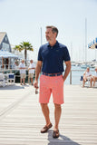 Men's Embroidered Cisco Shorts, Shark on Sunset