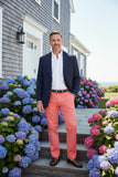 Mens Sretch Twill solid Color  Pants Sunset Coral