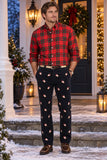 Beachcomber Corduroy Nantucket Navywith Snowman Sledding