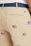 Men's Embroidered Cisco Shorts Spirit of 1776 on Khaki