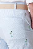 Men's Cisco Embroidered Shorts Martinis, Light Blue Seersucker