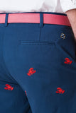 Men's Preppy Embroidered Shorts, Lobster on Navy