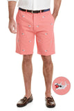 Men's Embroidered Cisco Shorts, Shark on Sunset