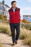Men's Cross Rip Quilted Vest Regatta Red withBlack Stewart Trim