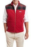 Men's Cross Rip Quilted Vest Regatta Red withBlack Stewart Trim