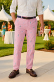 Harbor Pant Stretch Twill Embroidered Martini on Pink