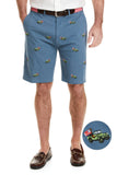 Men's Embroidered Cisco Shorts, Jeeps on Blue Storm