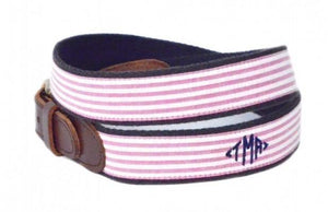 Adult  Monogram Belt in Nantucket Red Searsucker