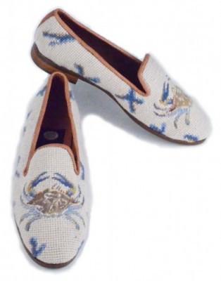 Misses Maryland Blue Crab needlepoint shoe is a classic on every shore