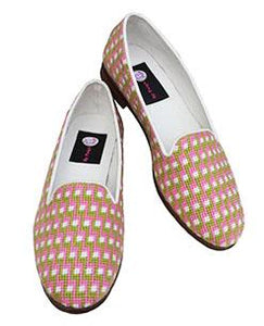 Misses Needlepoint Shoe Pink Geometric | Designs by Lillie