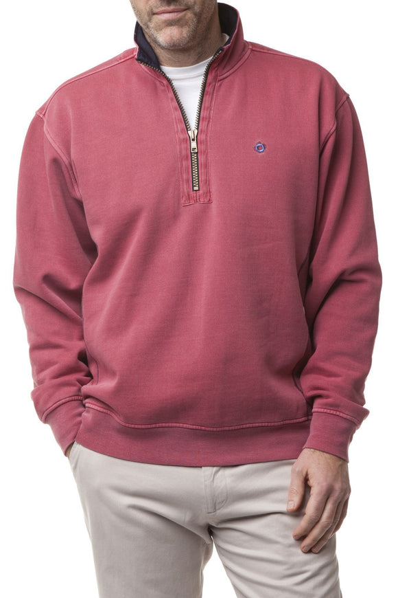 Men's  Quarter Zip Pullover By Castaway Clothing Hurricane Red