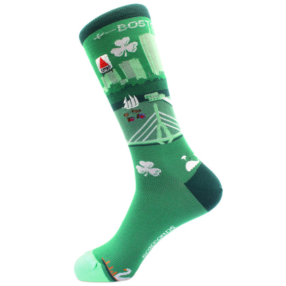 Embroidered Pima Cotton  Socks by Soxfords -Boston